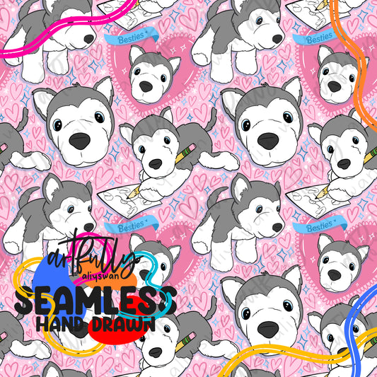 Pink Dog Doodles File - MULTIPLE OPTIONS