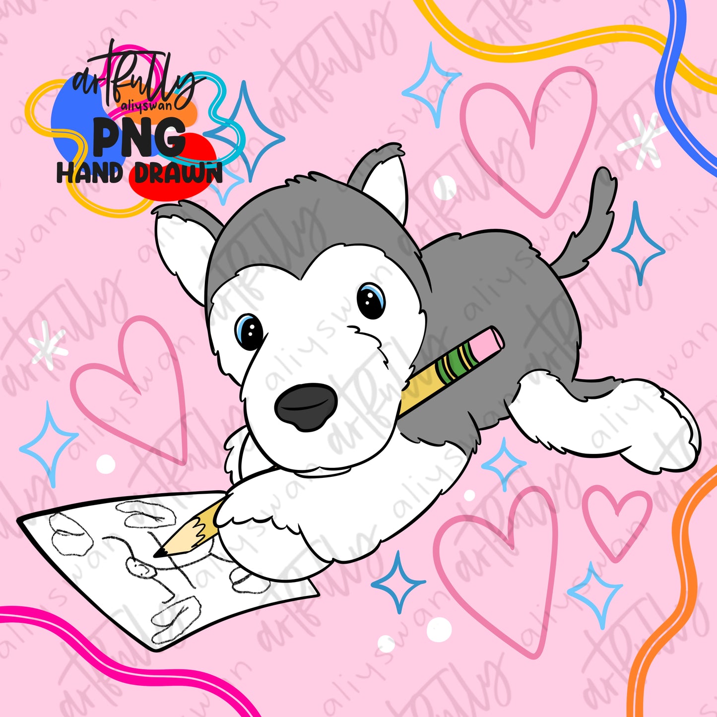 Pink Dog Doodles File - MULTIPLE OPTIONS