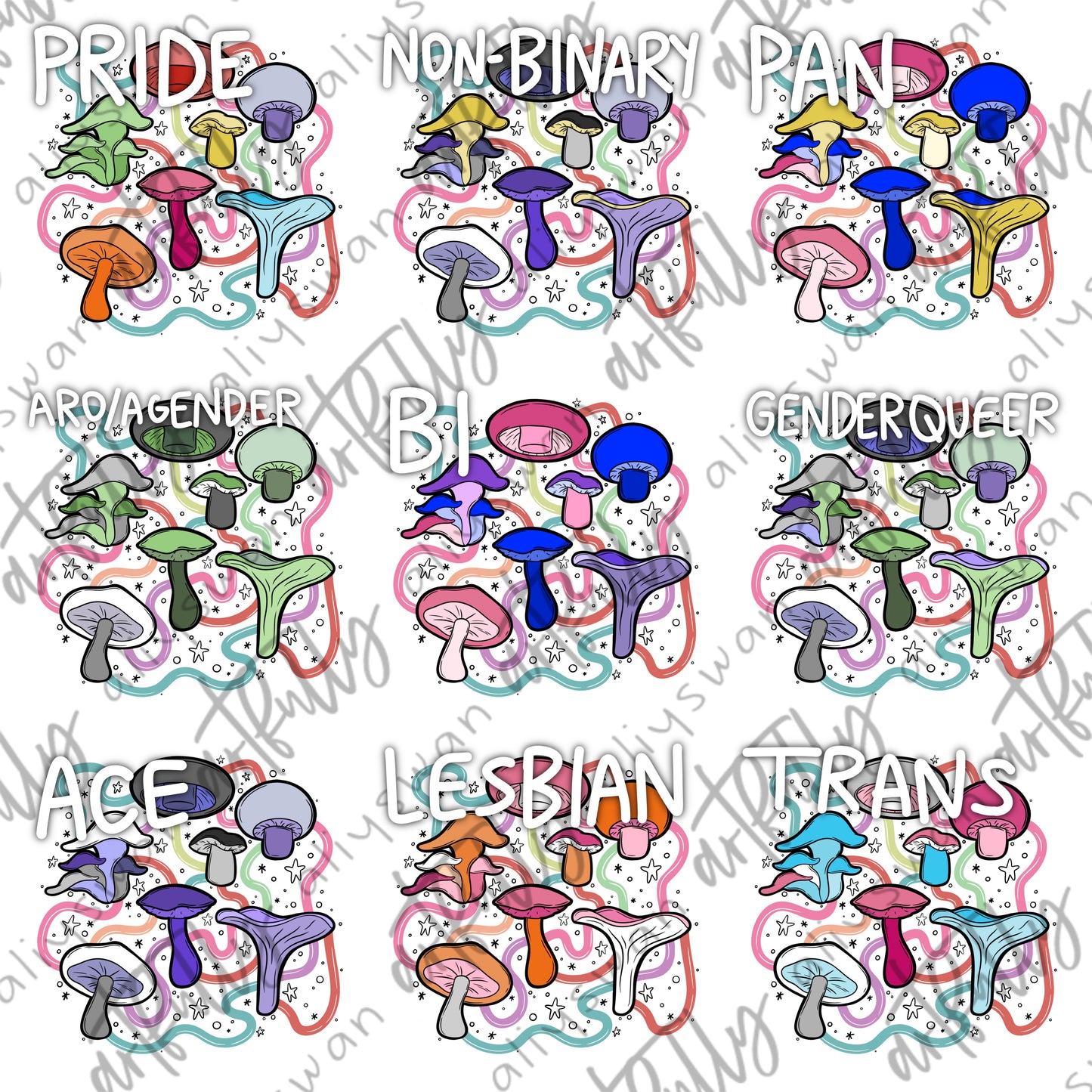 Pride Mushrooms File - MULTIPLE OPTIONS