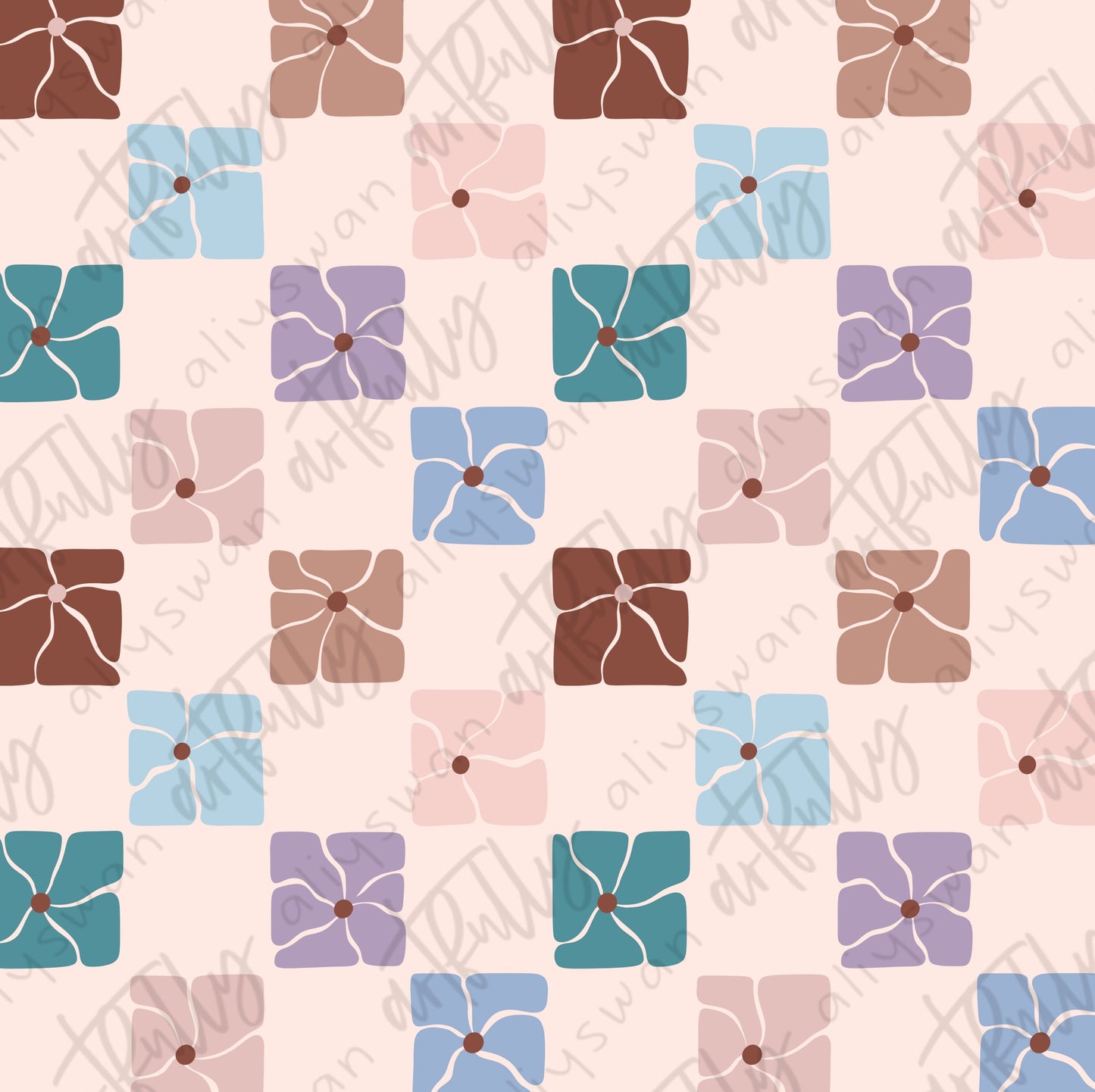 Muted Flowers Seamless File