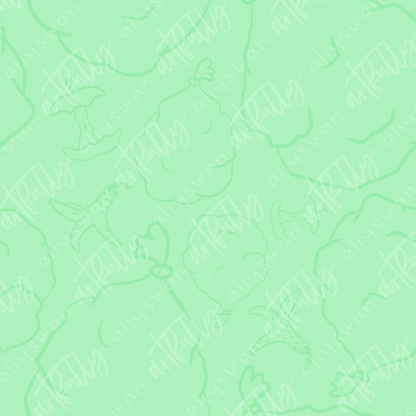 Opossums Coordinate Seamless File - Green