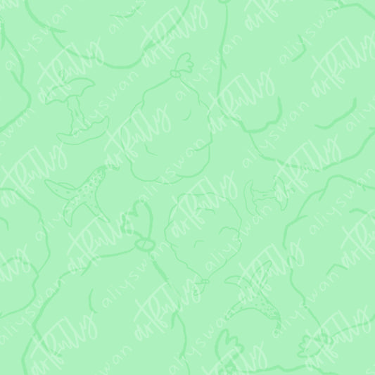 Opossums Coordinate Seamless File - Green