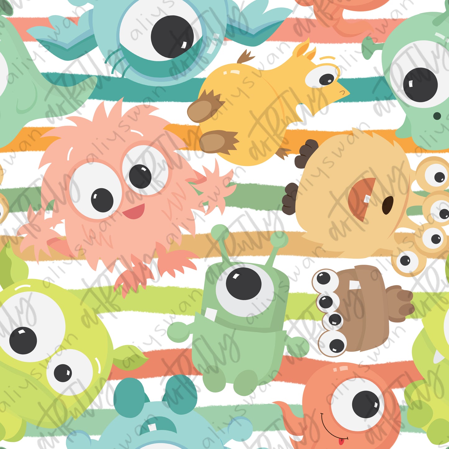 Little Monsters Seamless File - Stripes