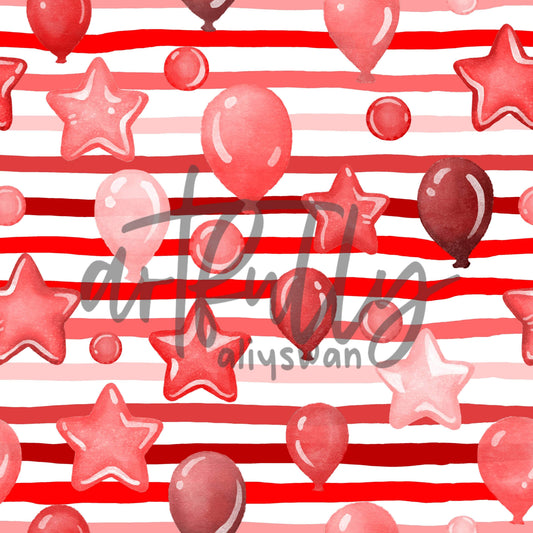 Red Party Balloons Seamless File 3 Pack Bundle