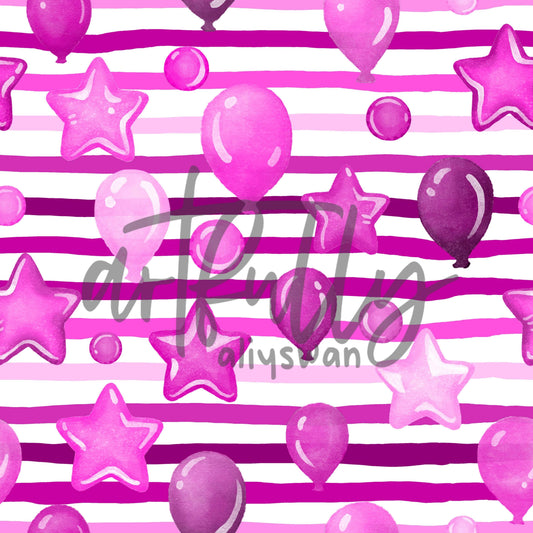 Pink Party Balloons Seamless File 3 Pack Bundle