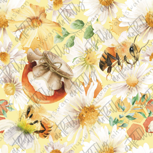 Watercolor Bees Seamless File