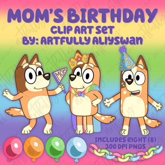 Mom’s Birthday Clip Art Set