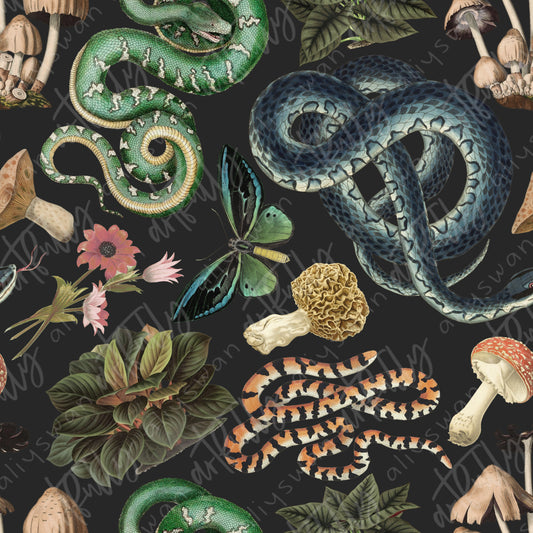 Vintage Nature Seamless File - Snakes