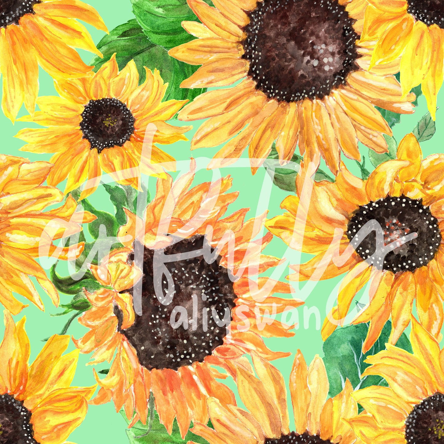 Sunflower Seamless File - Green