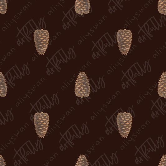 Pinecones Icons Seamless File - Brown