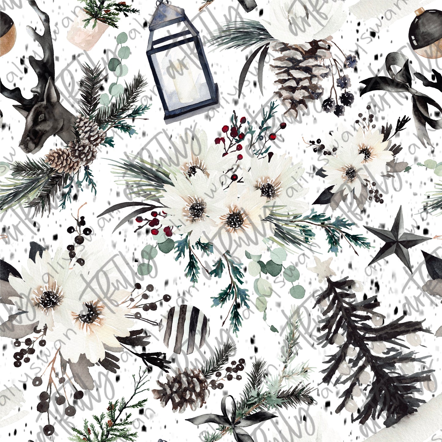 Chic Christmas Seamless File - White