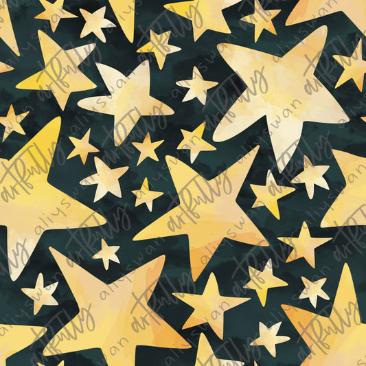 Sleepy Sheep - Stars Coordinate Seamless File - Black