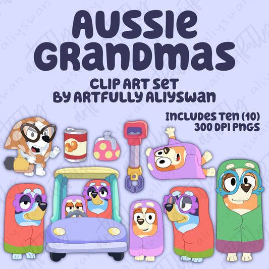 Aussie Grandmas Clip Art Set