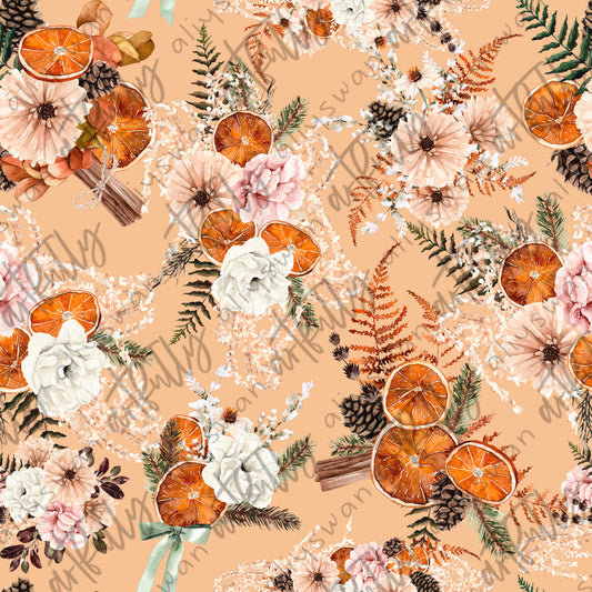 Boho Winter Seamless File - Orange