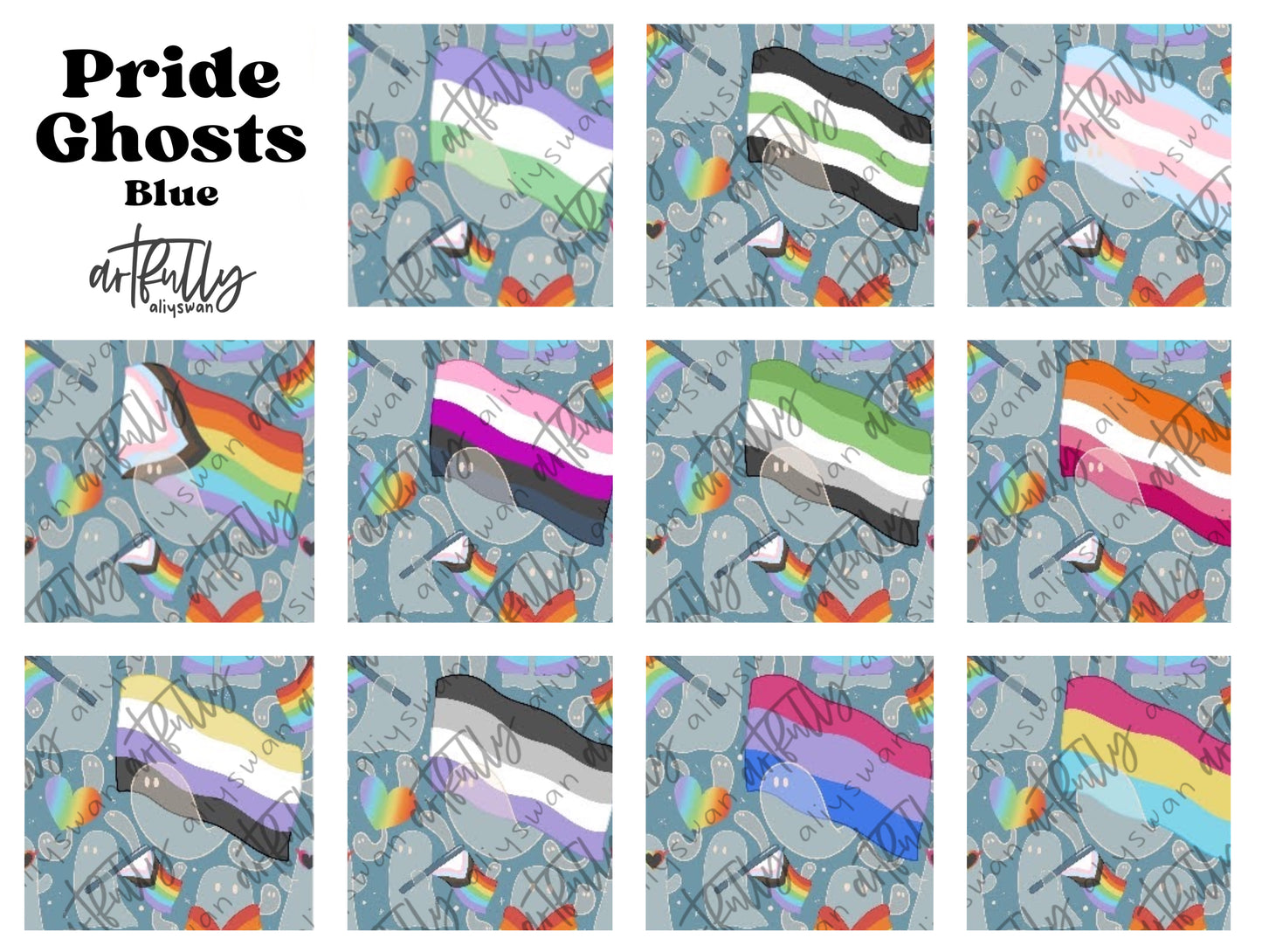 Pride Ghosts Seamless File - MULTIPLE OPTIONS