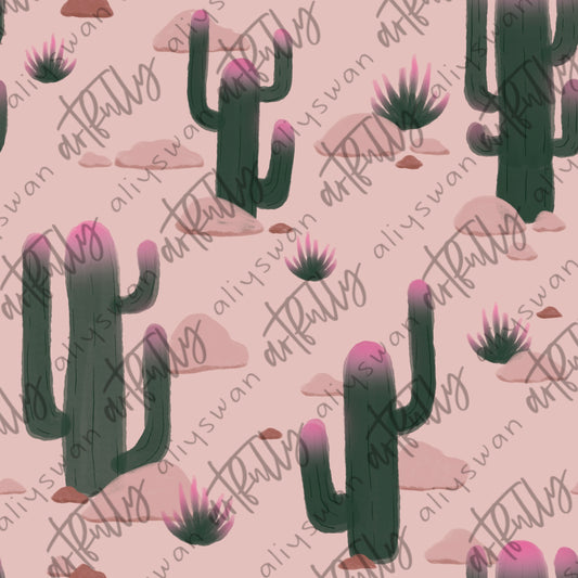 Pink Cactus Seamless File