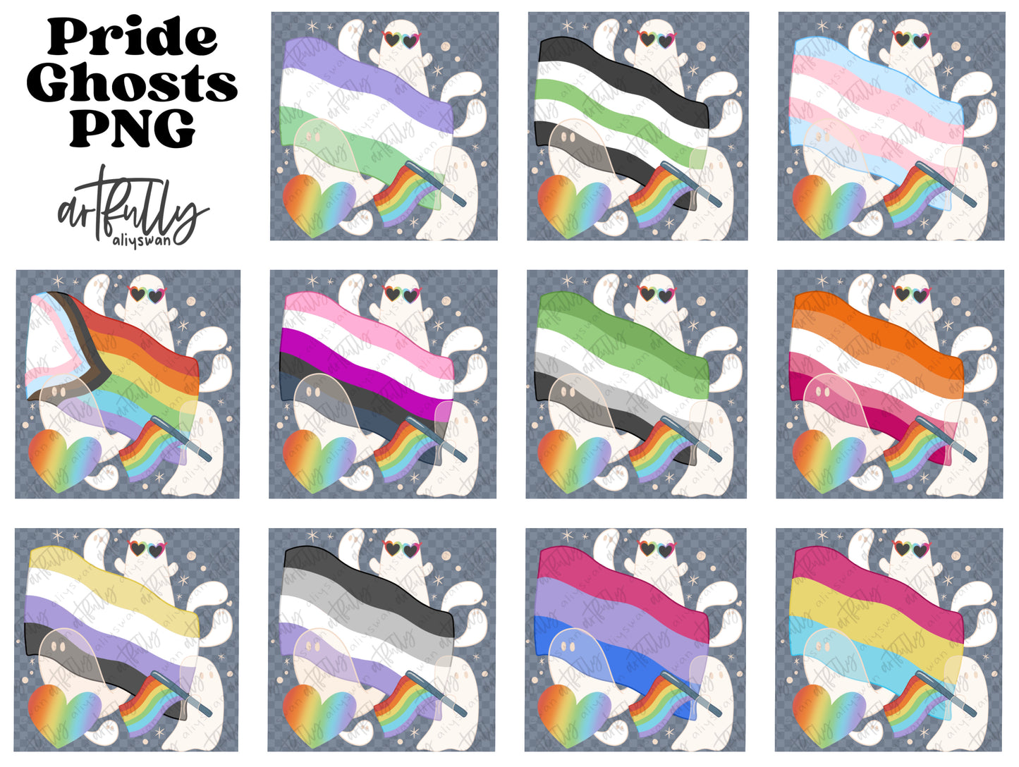 Pride Ghosts PNG File - MULTIPLE OPTIONS