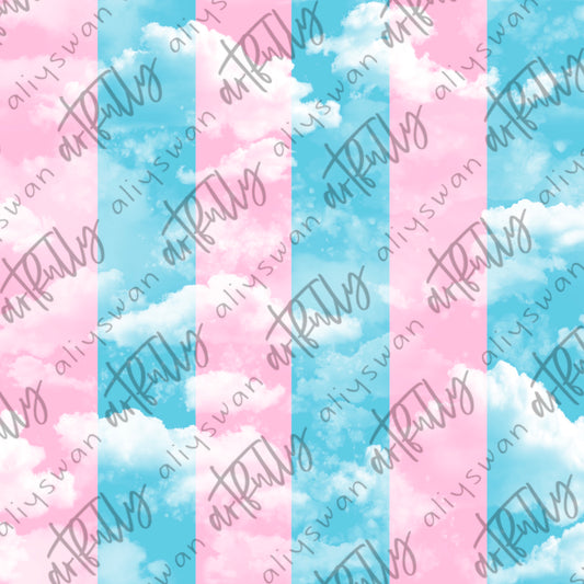 Pink & Blue Cloud Stripes