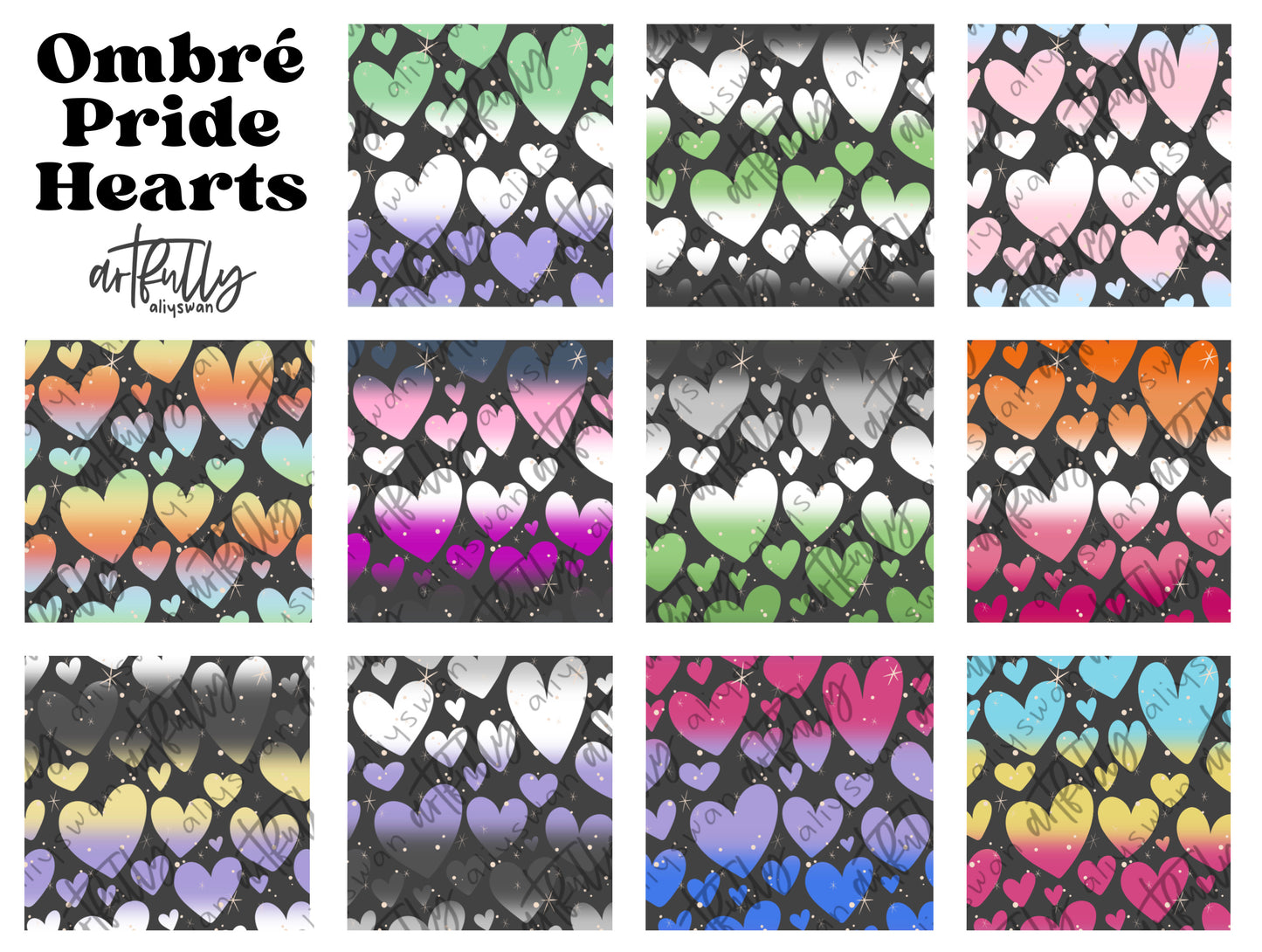 Pride Hearts Seamless File - MULTIPLE OPTIONS