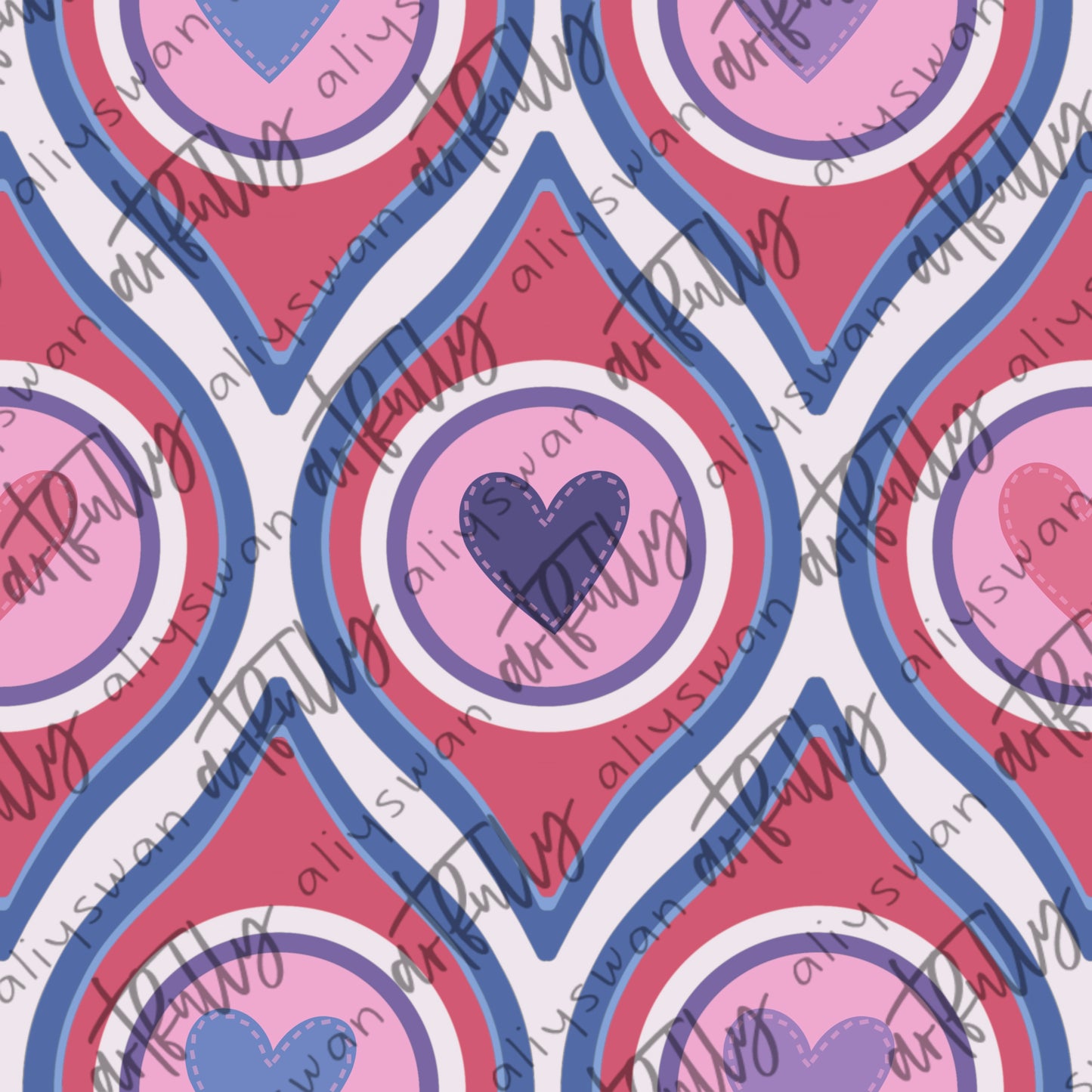 Retro Valentines Seamless File - MULTIPLE OPTIONS