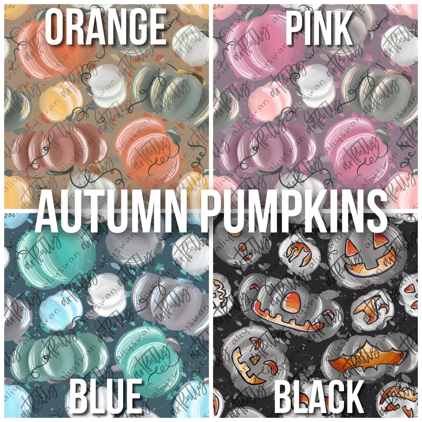 Autumn Pumpkins Seamless File - MULTIPLE OPTIONS