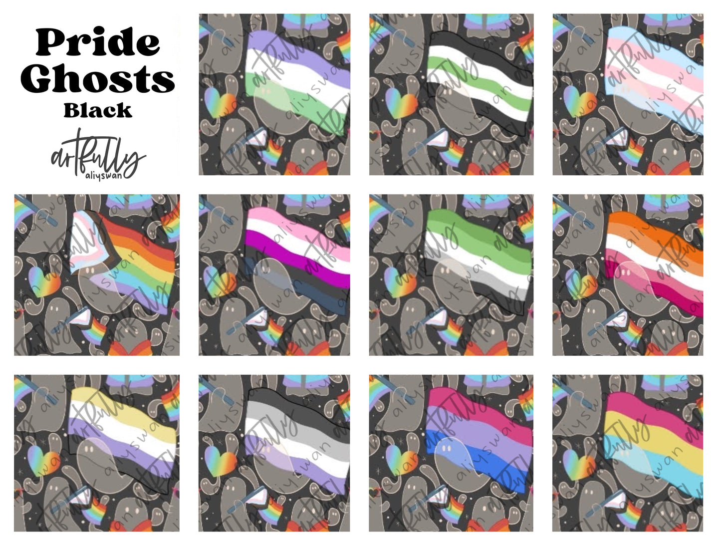 Pride Ghosts Seamless File - MULTIPLE OPTIONS