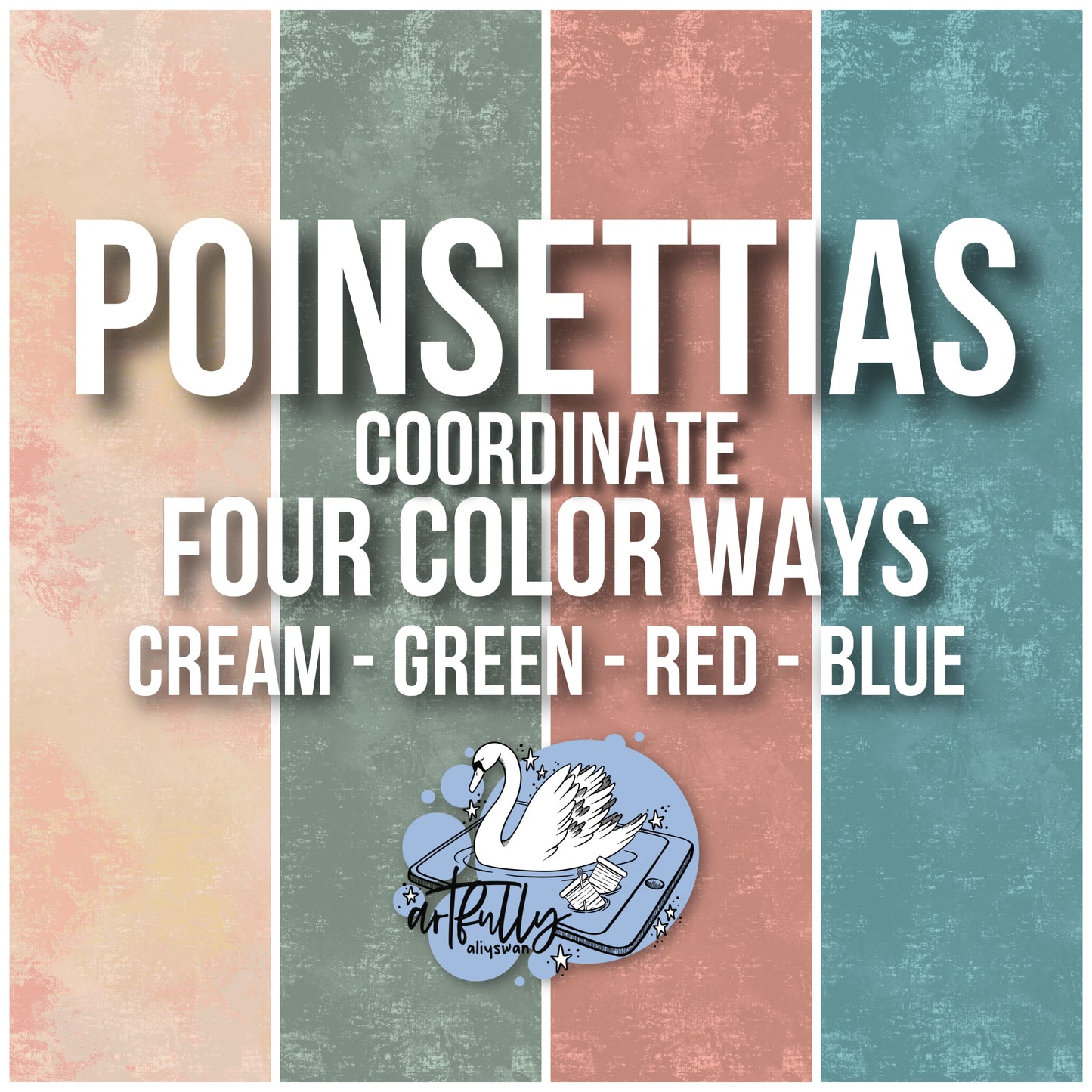 Poinsettias Coordinate Seamless File - MULTIPLE OPTIONS