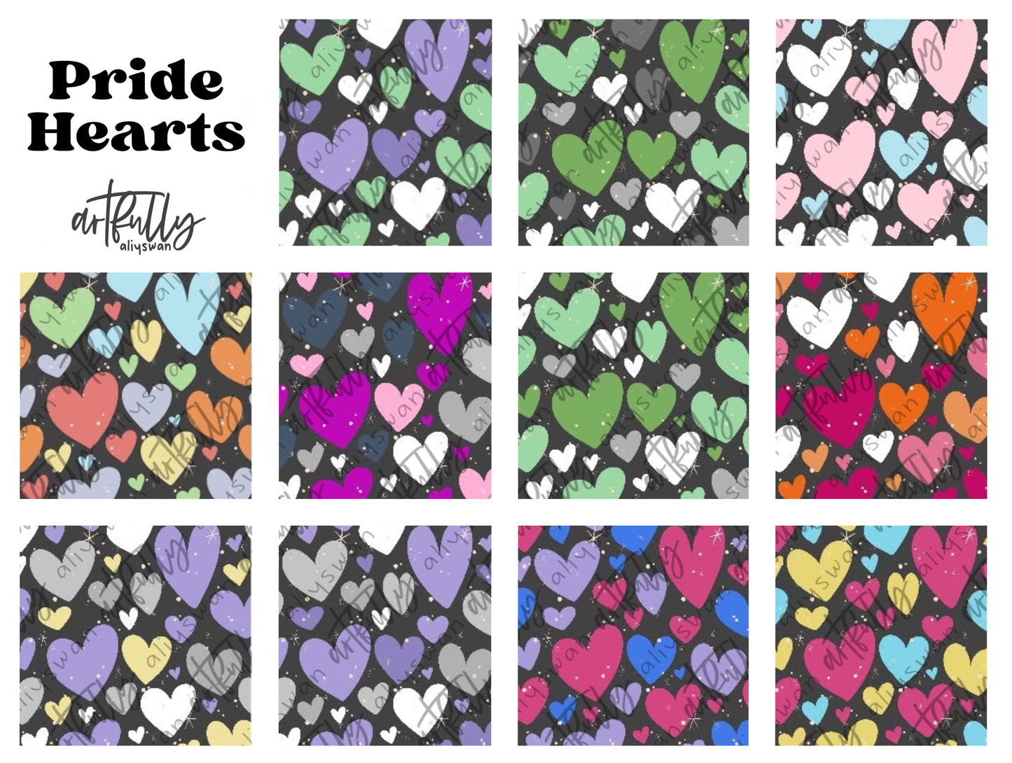 Pride Hearts Seamless File - MULTIPLE OPTIONS