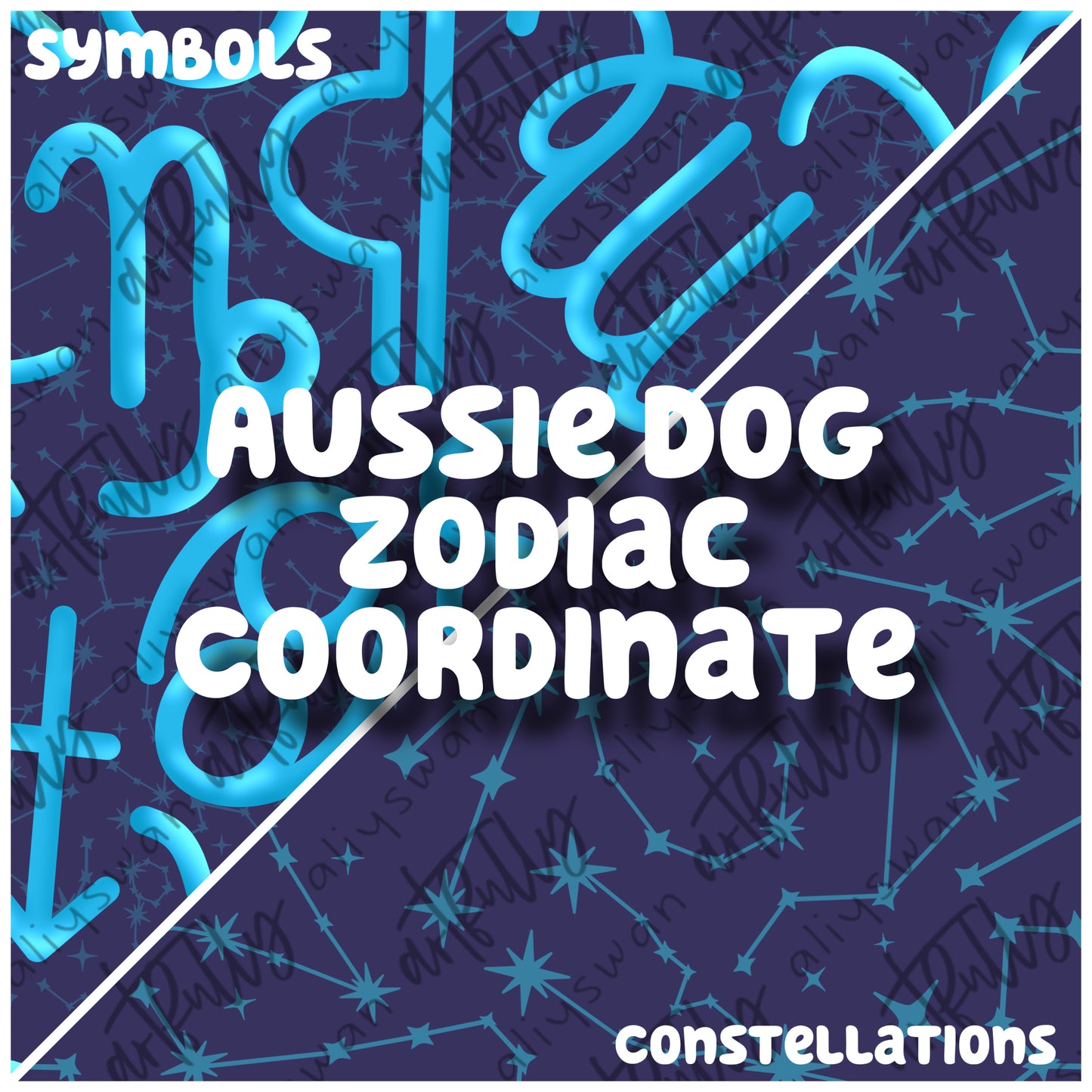 Aussie Dog Zodiac Coordinate Seamless File - MULTIPLE OPTIONS