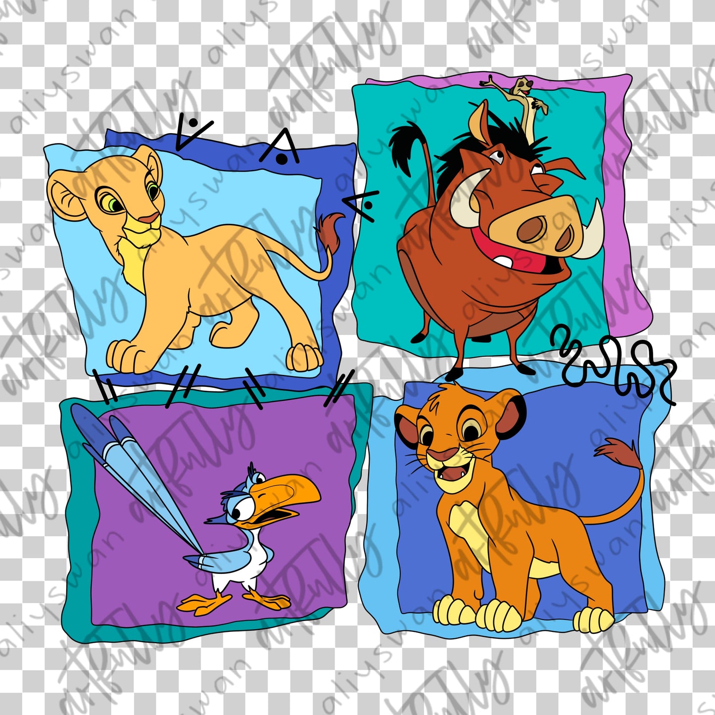 90s Bedding PNG File - MULTIPLE OPTIONS - Part 1&2
