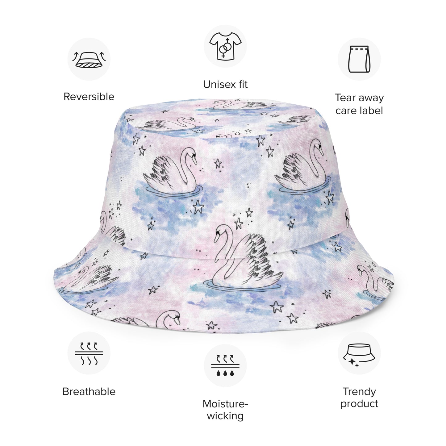 Swans Reversible Bucket Hat