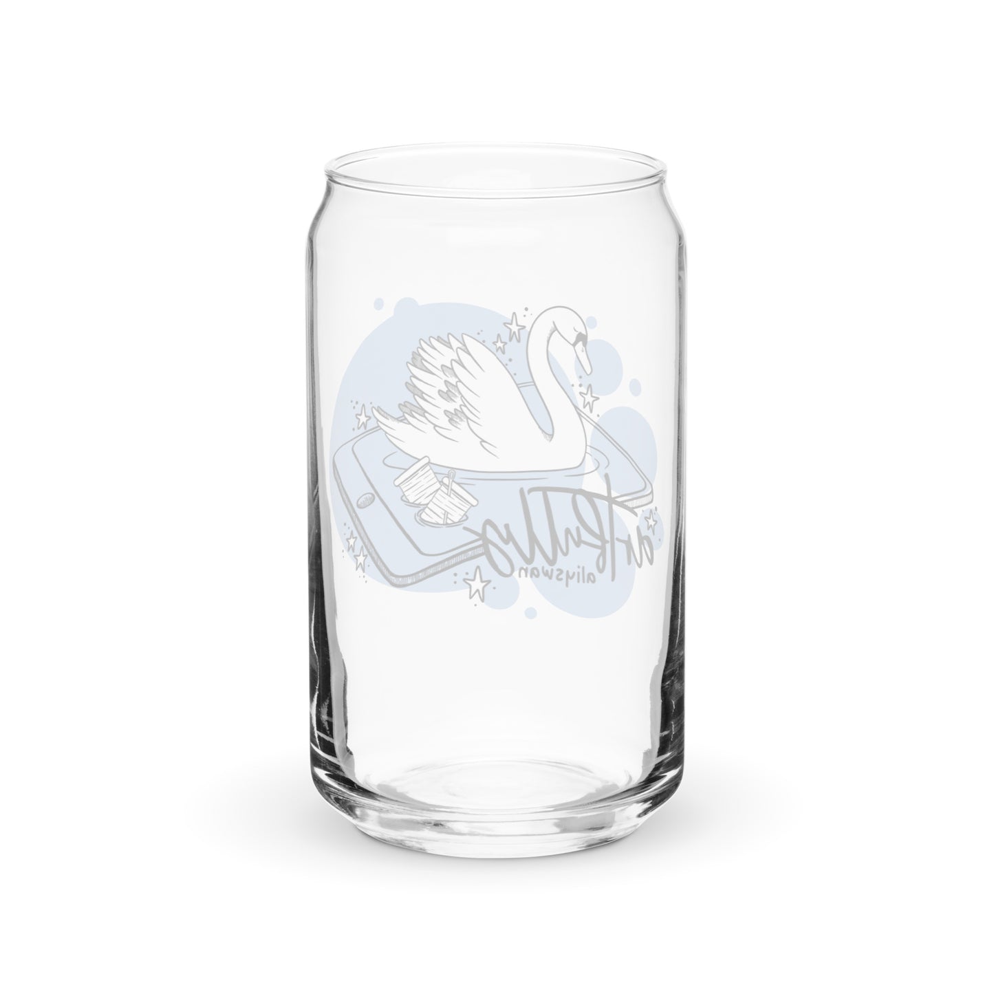 Artfully Aliyswan Bubble Swan Glass Can