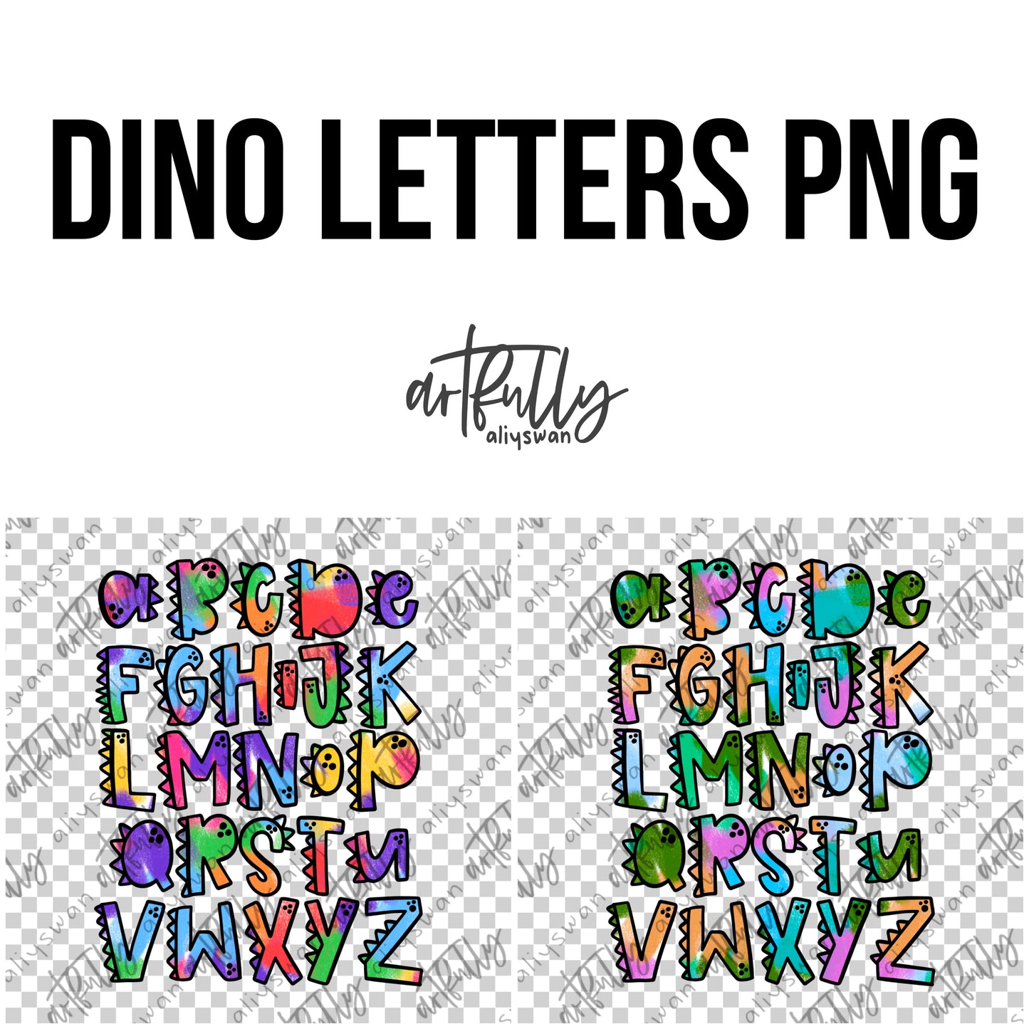 Dino Letters PNG File