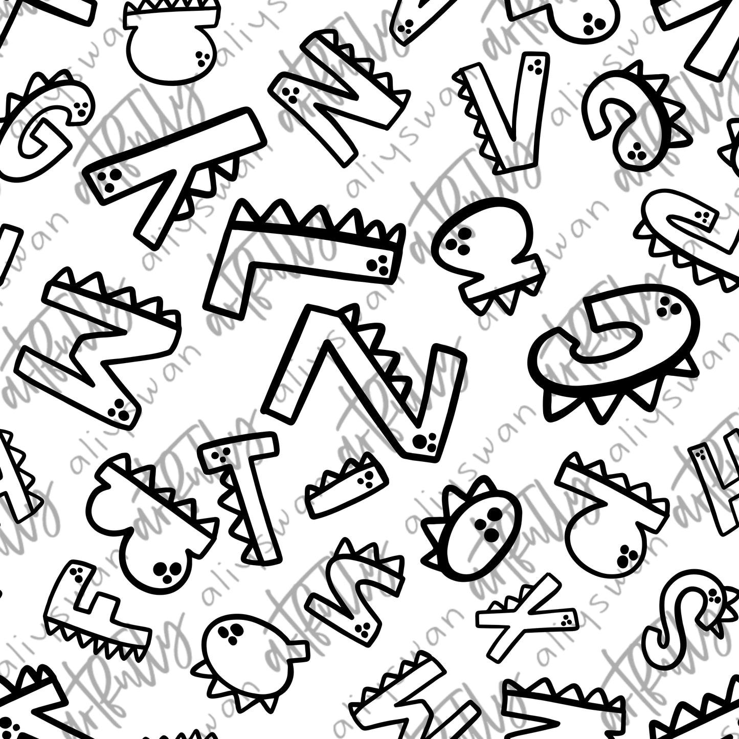 Color-Me Dino Letters Bundle