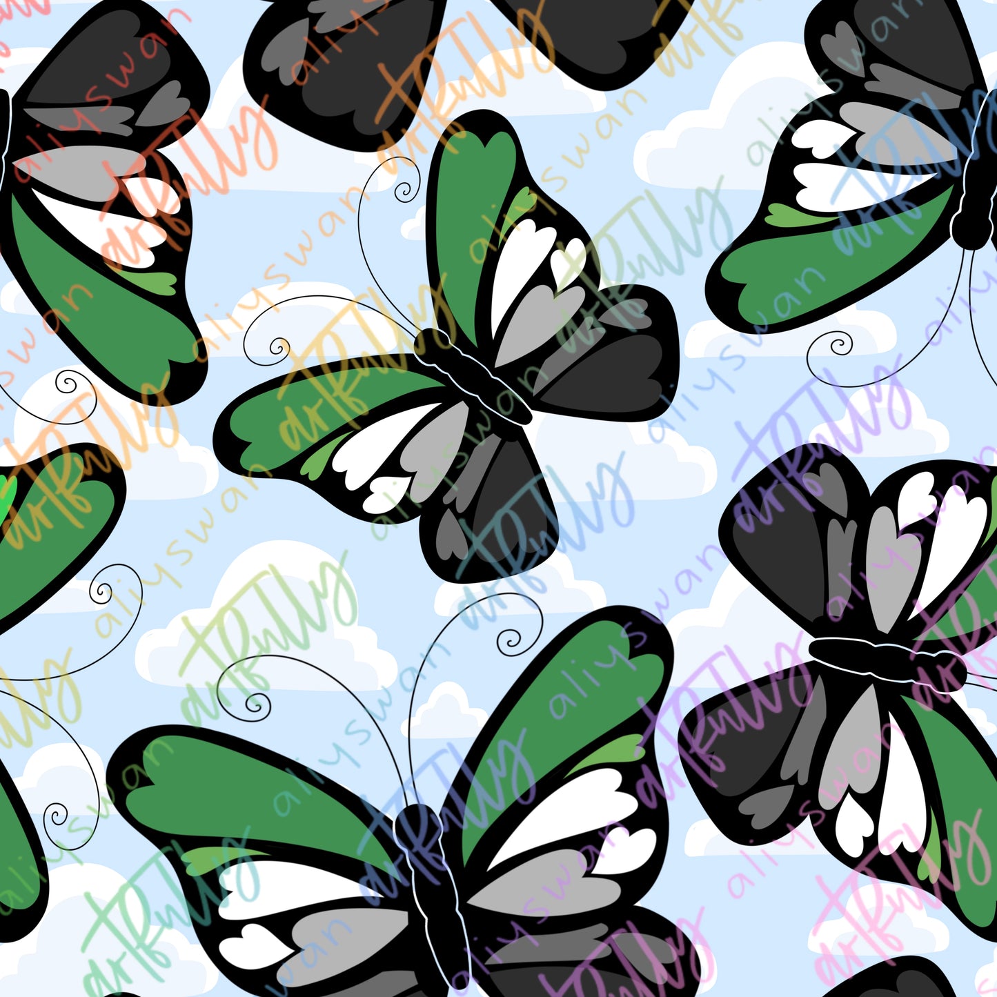 Pride Butterflies Seamless File - MULTIPLE OPTIONS