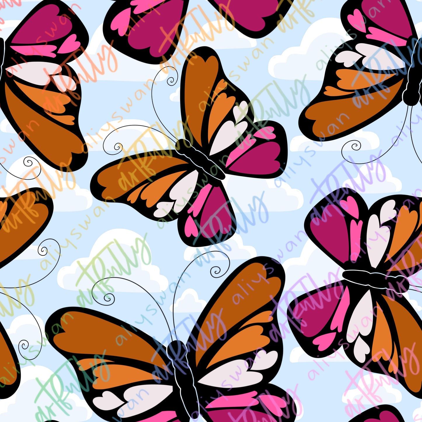 Pride Butterflies Seamless File - MULTIPLE OPTIONS