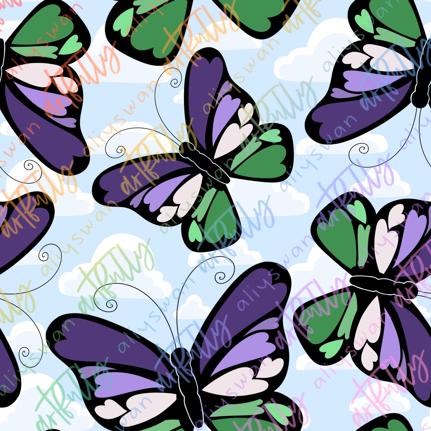 Pride Butterflies Seamless File - MULTIPLE OPTIONS