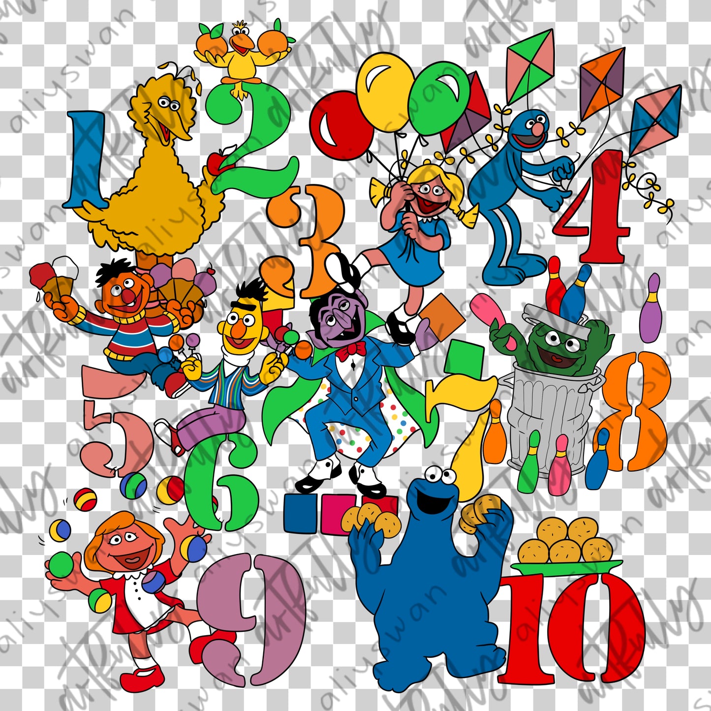 90s Bedding PNG File - MULTIPLE OPTIONS - Part 1&2