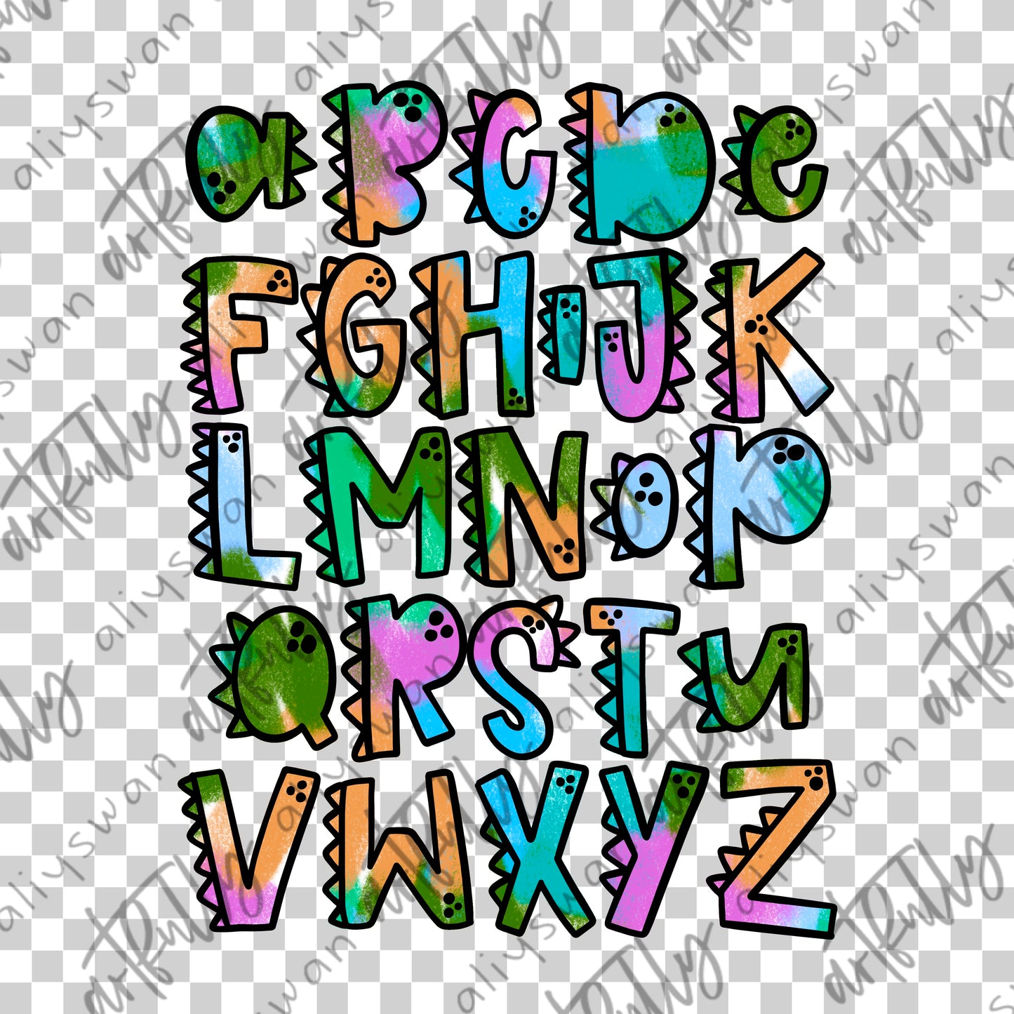 Dino Letters PNG File