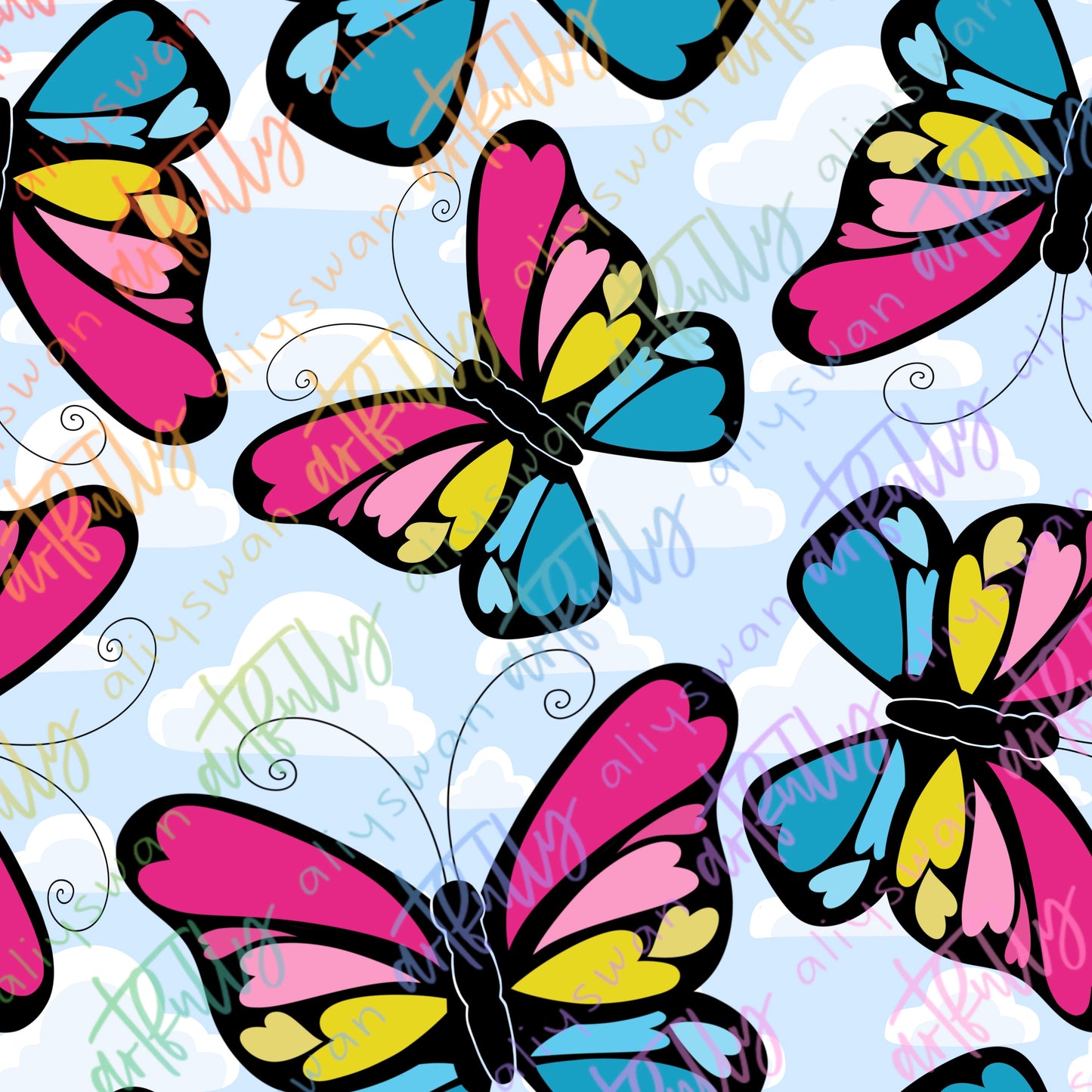 Pride Butterflies Seamless File - MULTIPLE OPTIONS