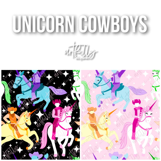 Unicorn Cowboy Seamless File - MULTIPLE OPTIONS