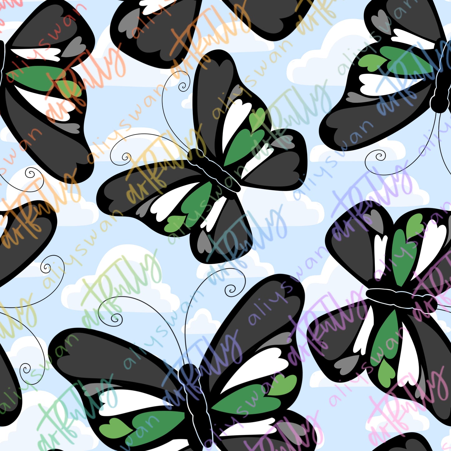 Pride Butterflies Seamless File - MULTIPLE OPTIONS