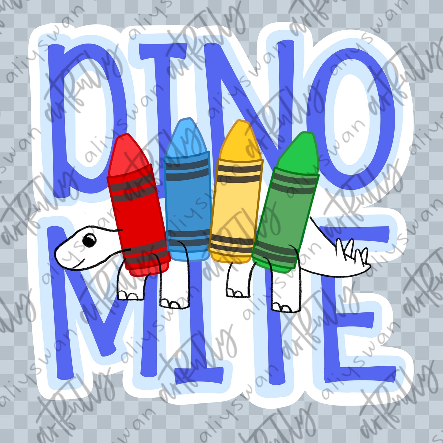 School Supplies Dino PNG File