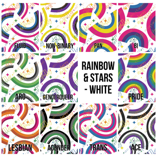 Rainbows & Colorful Stars Seamless File - MULTIPLE OPTIONS