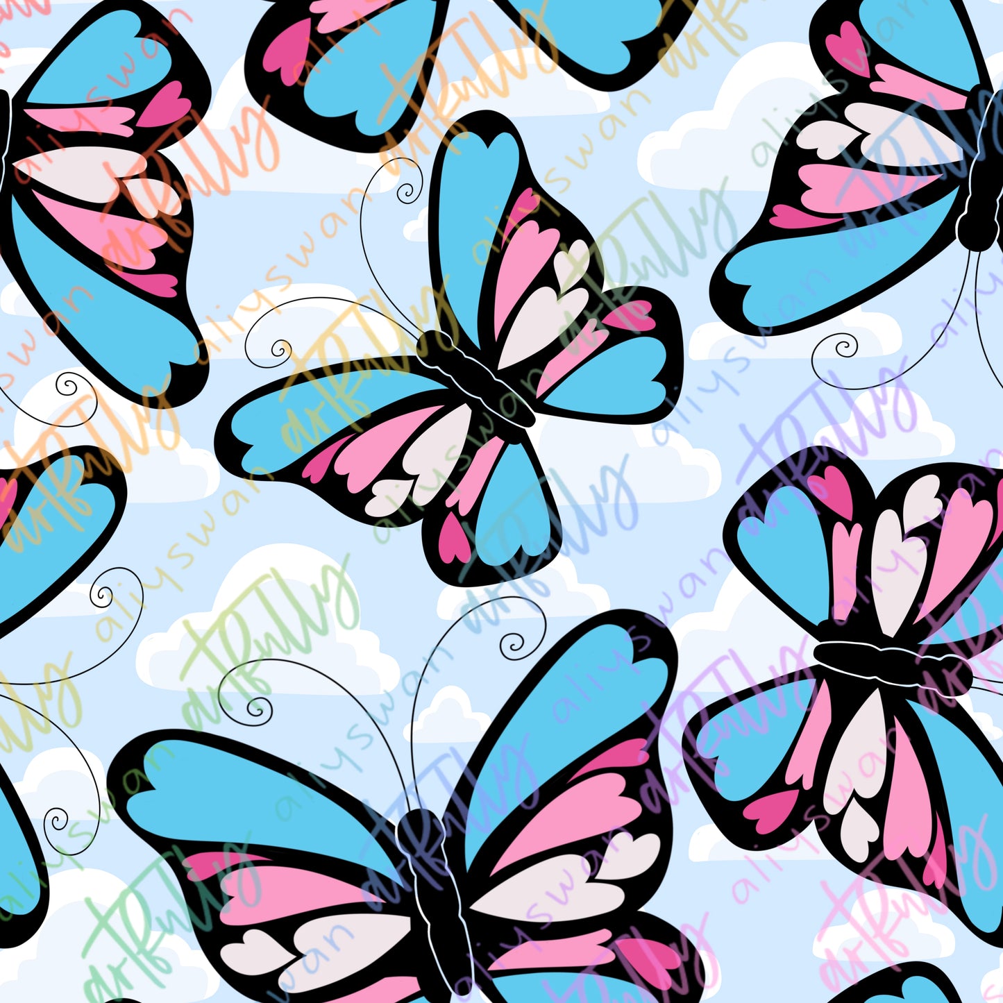 Pride Butterflies Seamless File - MULTIPLE OPTIONS