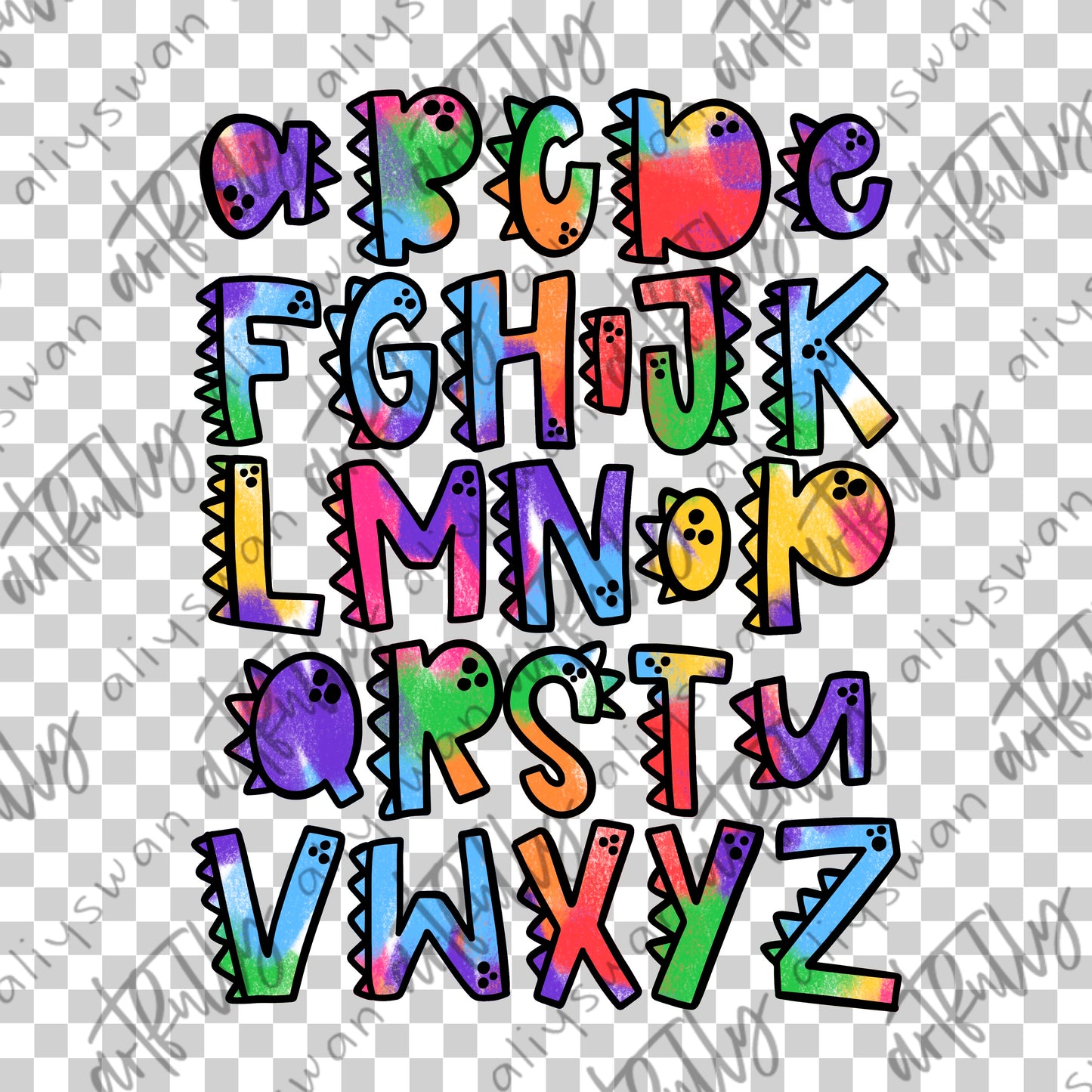 Dino Letters PNG File