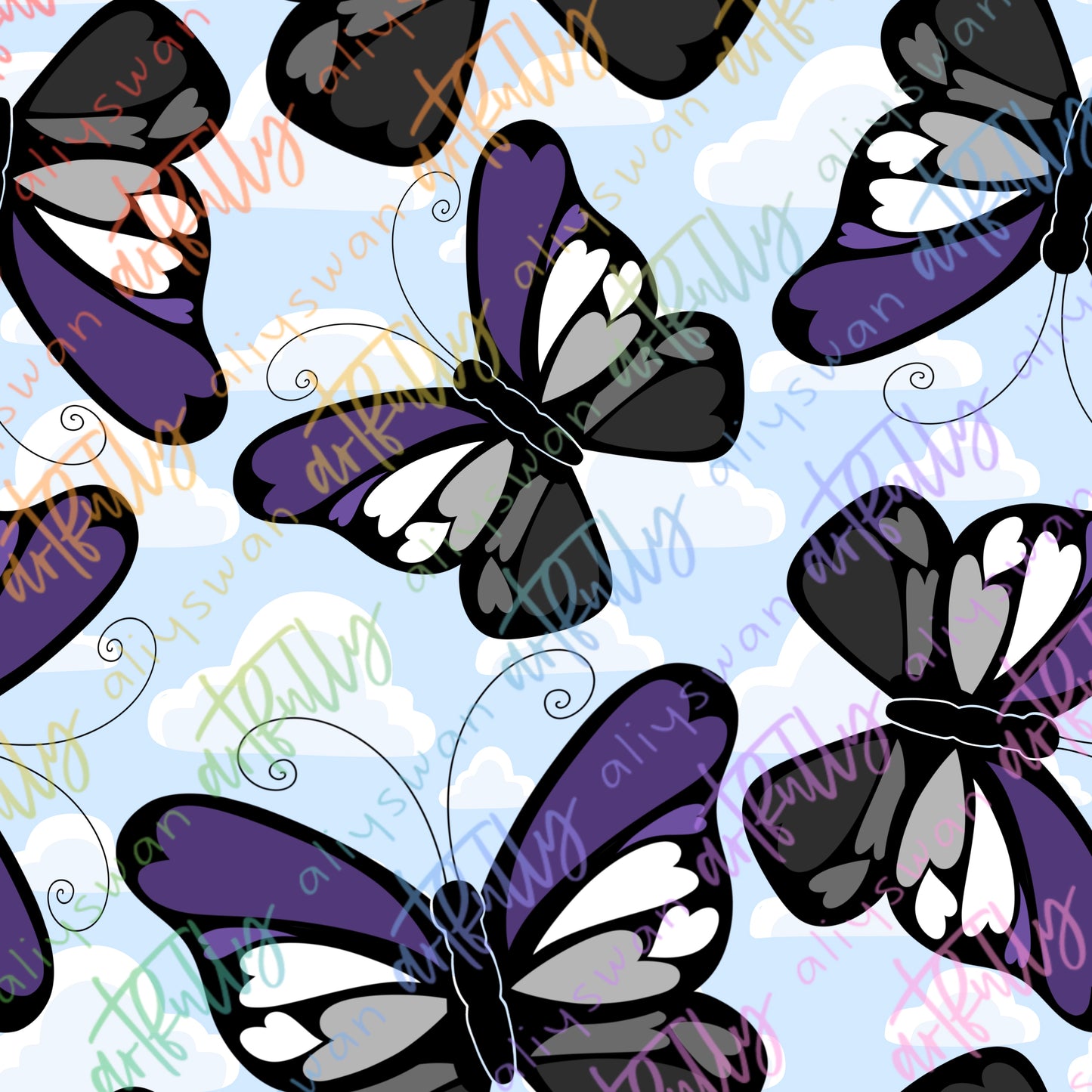 Pride Butterflies Seamless File - MULTIPLE OPTIONS