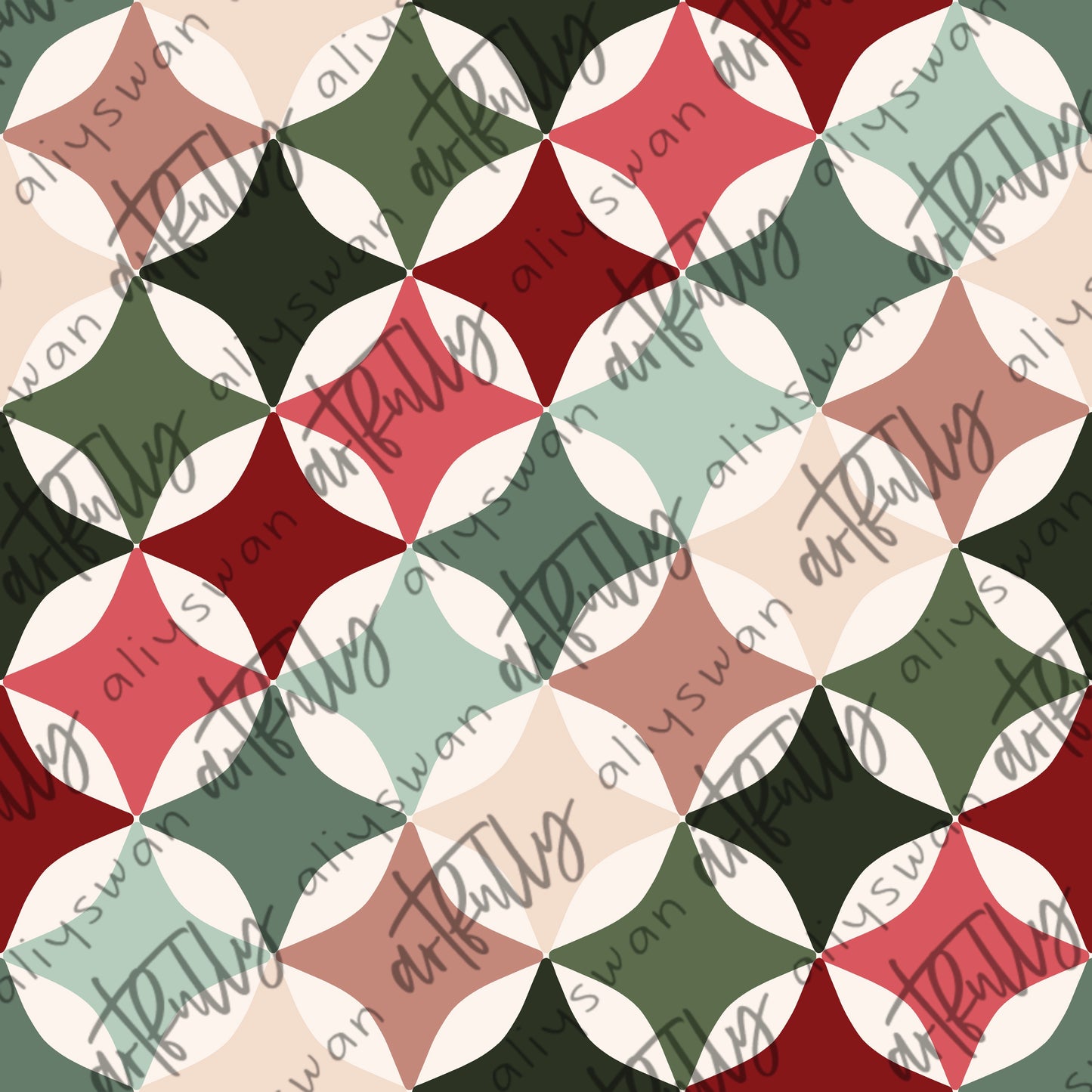 Retro Christmas Seamless File - MULTIPLE OPTIONS