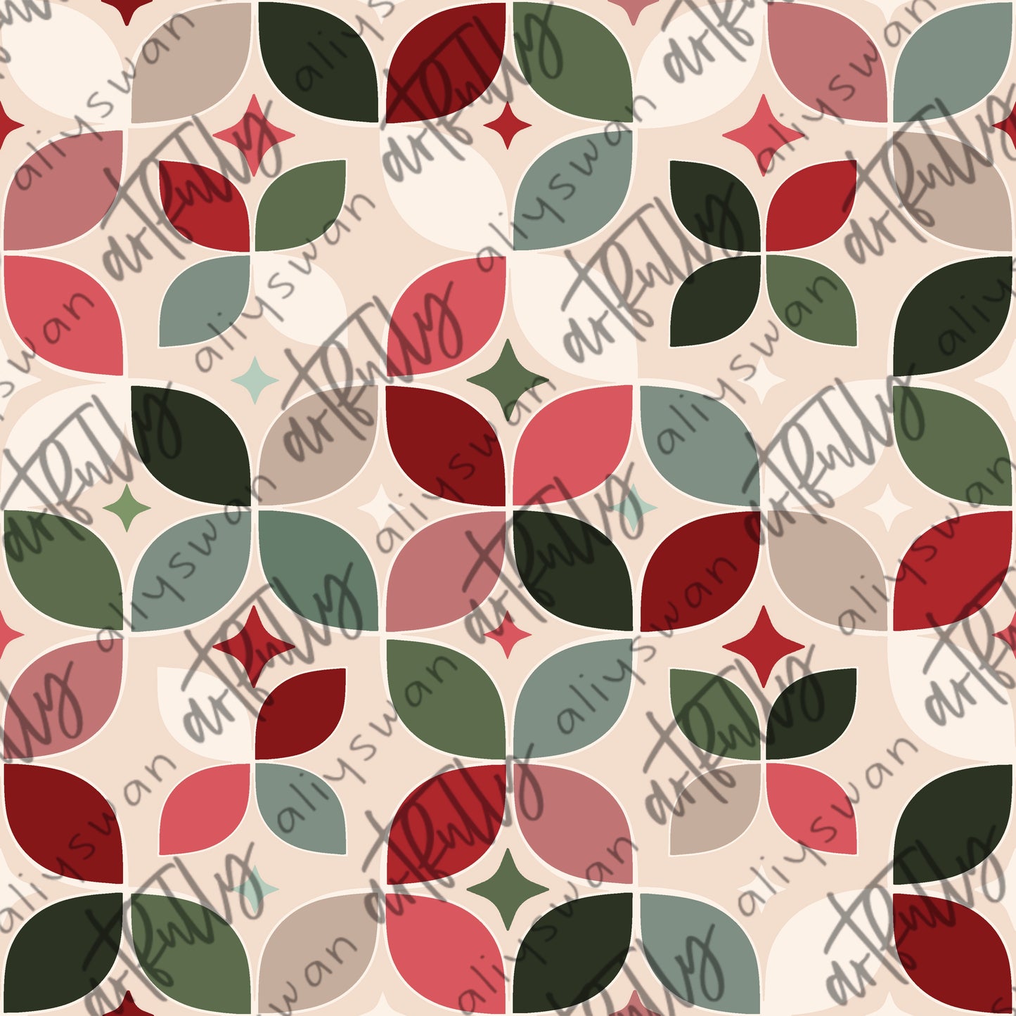 Retro Christmas Seamless File - MULTIPLE OPTIONS