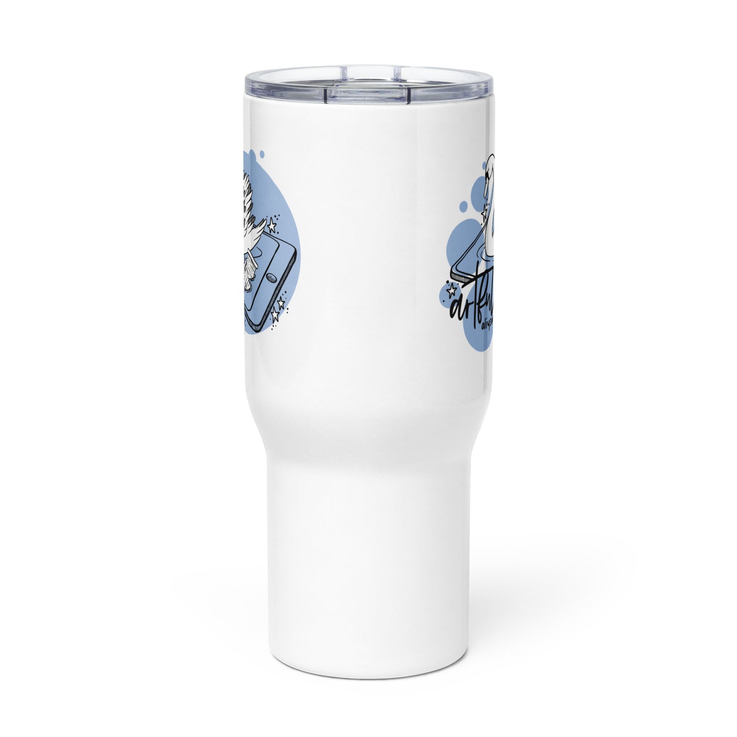 Artfully Aliyswan Bubble Swan Travel Mug